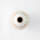 Flower Vase Takatori White Glaze Line Crane Neck Style