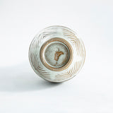 Flower Vase Takatori White Glaze Line Crane Neck Style