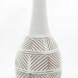 Flower Vase Takatori White Glaze Line Crane Neck Style