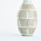 Flower Vase Takatori White Glaze Line Crane Neck Style