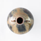 Flower Vase with Takatori Kiyu Pierced Carved High Base and Handle