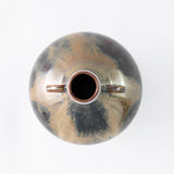 Flower Vase with Takatori Kiyu Pierced Carved High Base and Handle