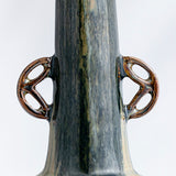 Flower Vase with Takatori Kiyu Pierced Carved High Base and Handle