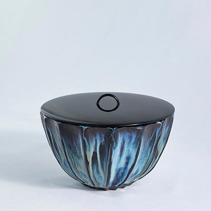 Water Container with Takatori Aurora Glaze Shinogi Patternx